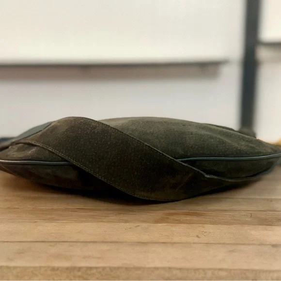 EUC RARE Gucci Dark Green Nubuck Hobo Shoulder Bag Purse - Picture 7 of 14